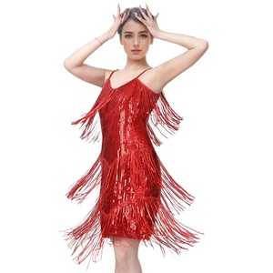 Nuevo Vestido de Baile Latino con Lentejuelas <span class=keywords><strong>para</strong></span> <span class=keywords><strong>Mujer</strong></span>, Estilo Años 20, Gatsby, Cóctel, Salón de Baile, Salsa, <span class=keywords><strong>Tango</strong></span>, Cha Cha, Rumba, Samba - Product Image 2