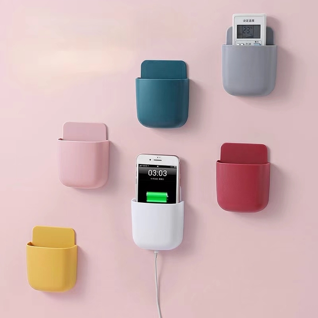 Wall Mounted Storage Rack Multi-function Organizer Remote Control Storage Box for TV Air Conditioner Phone Plug Hanging Holder