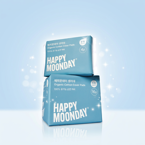 Happy Moonday - Toallas Sanitarias Medias de Algodón Orgánico con Núcleo Absorbente Ultrafino y Forma Alada Cómoda para Uso Femenino - Product Image 1