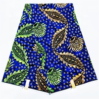 Kain Afrika Ankara Bazin Batik Capulana Pagne 100% Katun 6 Yard Pakaian Kain Cetak Lilin