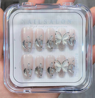 Boîtes d'emballage en plastique transparent personnalisées en gros pour faux ongles à presser, présentoirs et boîtes vides pour designs de faux ongles