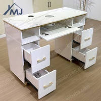 Table de manucure en bois au design moderne avec collecteur de poussière pour salon de manucure