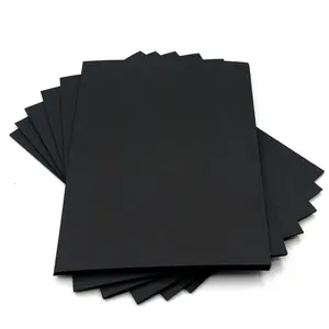 Black box packaging cardboard Stiff Black 120gsm 300gsm packing paper coated double sided black paper boxes
