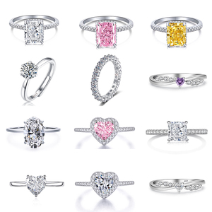 Bague Fine en <span class=keywords><strong>Argent</strong></span> Sterling S925 avec Zircon Cubique pour Anniversaire, Demande en Mariage, Promesse, Fiançailles, Mariage, Collection de Bagues de Mariée pour Femme - Product Image 1