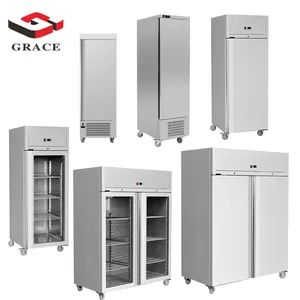 GRACE Commercial Restaurant Kitchen Refrigerator Equipment Stainless Steel Combined Upright Display Chiller Freezer