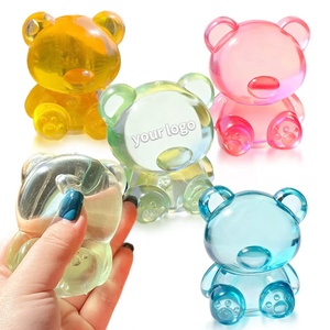 Wholesale Custom Bear <b>Squeeze</b> Bear Maltose Fidget Stress <b>Ball</b> Toys Custom Logo Printed Unisex Products Transparent Sugar Bear - Product Image 3