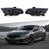 Feux avant de voiture LED 6000K 12V pour Honda Civic 2016-2021, boîtier ABS durable, Plug+Play, kit de remplacement facile, IP67
