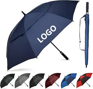 Aberto automático 47/62/68 Polegada Extra Grande Guarda-chuva Oversize Duplo Vented Canopy Impermeável Windproof Stick Golf Umbrella