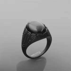 Premier Design Gems Black Stone Ring Men Rings for Men Black 8mm