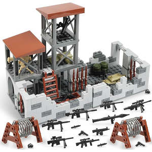 Kits de construcción de modelos de Base militar del ejército <span class=keywords><strong>WW2</strong></span>, juguetes para niños, Mini suministros militares del Ejército, armas, juegos de bloques de construcción de plástico para niños - Product Image 1