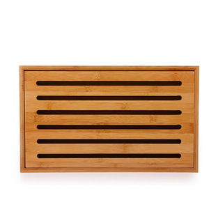Bamboo Bread Slicer With <b>Knife</b> And Cutting Tray For Fresh Bread Slicing 12x8 Inches - Product Image 5