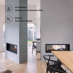 <span class=keywords><strong>Chimenea</strong></span> de Gas de Acero MEISU.CH Personalizable, Estilo Rústico, Combustión Eficiente, Ajuste de Llama, <span class=keywords><strong>Chimenea</strong></span> de Inserción de 2 Lados - Product Image 3