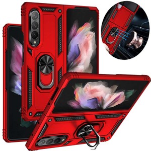 Antichoc avec anneau de doigt coque de téléphone rigide pour Galaxy Z <span class=keywords><strong>Fold</strong></span> 6 5 <span class=keywords><strong>4</strong></span> Z <span class=keywords><strong>Fold</strong></span> 3 5G <span class=keywords><strong>support</strong></span> magnétique de <span class=keywords><strong>voiture</strong></span> couverture arrière de protection - Product Image 3