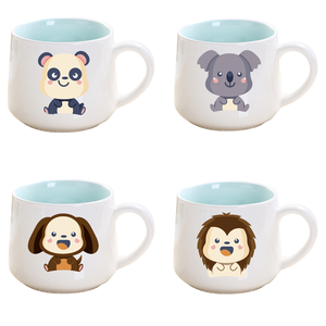 Taza de cerámica GZYSL blanca 3D lindo Animal de dibujos animados hecho a mano taza de café de cerámica 8OZ tazas de café regalo para mamá papá marido esposa <span class=keywords><strong>abuelo</strong></span> - Product Image 3
