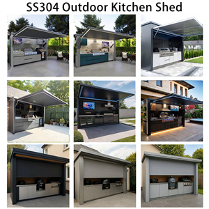 OEM durevole e robusto esterno BBQ baccello da <span class=keywords><strong>cucina</strong></span> resistente alle intemperie 304 acciaio inossidabile esterno <span class=keywords><strong>cucina</strong></span> capannone per giardino Patio - Product Image 5