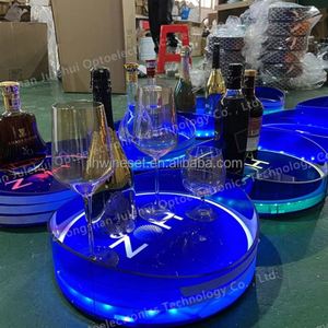 Fournitures de bar personnalisées chaudes discothèque KTV plaque lumineuse LED tasse tir bière Champagne plateau support rond plateau de service - Product Image 2