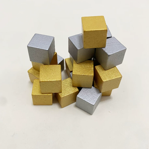 Pezzi in Legno Ecologico da 10mm per Giochi da Tavolo, Cubi in Legno Dipinti Oro e Argento per Scacchi e Puzzle - Product Image 4