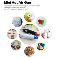 Kit de pistolet thermique miniature, pistolet à air chaud 300W, outil thermique électrique multifonction pour le bricolage, prise US EU UK
