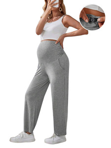 Pantalons <span class=keywords><strong>de</strong></span> maternité pour femmes, bas <span class=keywords><strong>de</strong></span> <span class=keywords><strong>jogging</strong></span> sur le ventre, pyjamas <span class=keywords><strong>de</strong></span> <span class=keywords><strong>grossesse</strong></span> longs, pantalons <span class=keywords><strong>de</strong></span> yoga - Product Image 4