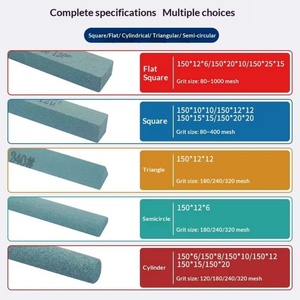 Bâton abrasif en carbure de silicium vert, <span class=keywords><strong>pierre</strong></span> à aiguiser, <span class=keywords><strong>pierre</strong></span> à aiguiser carrée, plate, triangulaire, en forme de demi-cercle, pierres à aiguiser <span class=keywords><strong>pour</strong></span> couteaux - Product Image 2