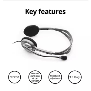 Logitech H110 Ánh Sáng Màu Xám Có Dây Tai Nghe Đa Chức Năng Stereo Âm Nhạc Năng Động Vocalism Cho PC Khách Hàng Trọng Lượng Nhẹ Và Dễ Dàng Để Sử Dụng - Product Image 5