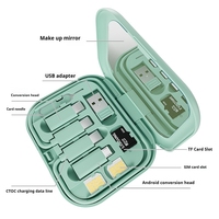 Câble de Données USB Multifonctionnel 60W 3A Charge Rapide, Kit Câble de Charge USB C 6 en 1 avec Adaptateur de Voyage Téléphone Miroir