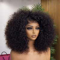 Perruque Cheveux Humains Vierges Bruts Birmans Bouclés HD avec Dentelle Transparente 13x4, Perruque Complète Sans Colle pour Femmes
