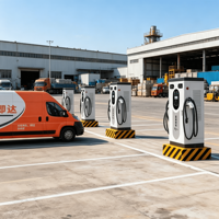 Stations de recharge haute puissance YG Safe 100 kW pour applications de recharge rapide de flottes de véhicules électriques dans les parkings commerciaux