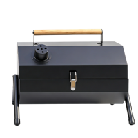 Four à cheminée octogonal portatif pour grillades en plein air, camping, barbecue, cuisson, avec revêtement par électrodéposition et laminage à froid