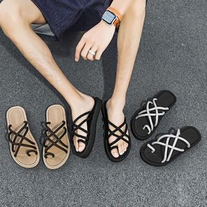 Chanclas de cuerda trenzada para hombre, sandalias de playa de verano con suela gruesa y punta retorcida, para adultos, C09 - Product Image 4