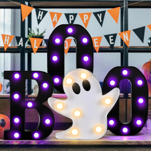 ไฟ LED ตกแต่งฮาโลวีน, ไฟตัวอักษร BOO, ไฟส่องสว่างสุดหลอน, ไฟผีสุดตื่นเต้น, ไฟสำหรับเทศกาล, ไฟตกแต่ง - Product Image 2