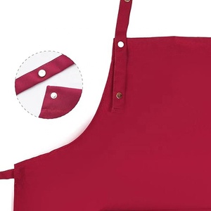Delantal <span class=keywords><strong>de</strong></span> Cocina Ajustable Rojo con Logotipo Personalizado <span class=keywords><strong>de</strong></span> Fábrica para Mujeres y Hombres, con Tres Bolsillos, para Servidores, Artistas, Chefs y Salones <span class=keywords><strong>de</strong></span> Uñas - Product Image 3