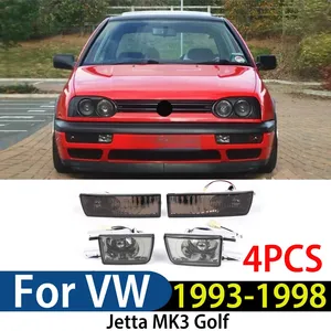 สำหรับรถโฟล์คสวาเกน กอล์ฟ MK3 ปี 1992 1993 1994 1995 1996 1997 ชุดไฟตัดหมอกหน้าแบบรมดำ 4 ชิ้น + ไฟเลี้ยว - Product Image 1