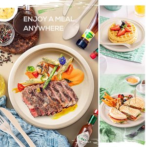 Giáng Sinh Dã Ngoại BBQ Ủ Phân Hủy Sinh Học Tấm Dao Kéo Bộ Đồ Ăn Hộp Gói Malaysia Dùng Một Lần <span class=keywords><strong>Pla</strong></span> Bộ Đồ Ăn - Product Image 3