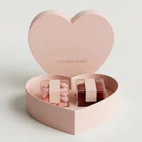 Boîte cadeau en carton recyclable en forme de cœur, haute qualité, très demandée, deux pièces, logo personnalisé pour la Saint-Valentin