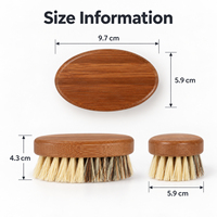 Brosse à légumes en bambou carbonisé avec poils en sisal et en palmier, double densité, pour nettoyer les pommes de terre, les carottes et les champignons
