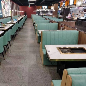 <span class=keywords><strong>Tavolo</strong></span> Moderno Rettangolare Personalizzabile in Lastra di Pietra per Hotpot con Fornello a Induzione Integrato, Griglia Senza Fumo e Purificazione, Self-Service - Product Image 4