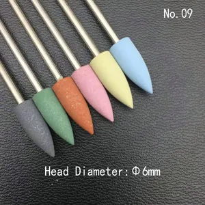 Juego de 6 fresas de silicona de goma para manicura, pulidor flexible para máquina, herramientas eléctricas para uñas. - Product Image 6
