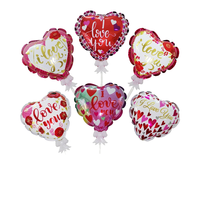6 pouces amour coeur feuille d'aluminium ballon gonflage automatique mariage fête d'anniversaire décoration hélium fête des mères