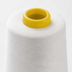 Fil de polyester 6 brins 20/6 blanc brut pour la fermeture de sacs industriels - Product Image 1