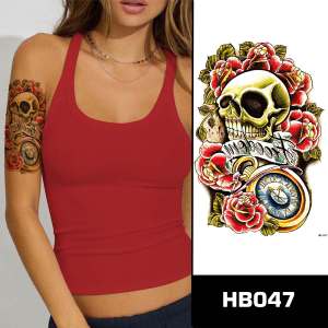 Tatuaje de piel falsa <span class=keywords><strong>Calaveras</strong></span> temporales <span class=keywords><strong>Tatuajes</strong></span> <span class=keywords><strong>Diseños</strong></span> Tatuaje Reposabrazos para mujeres - Product Image 1