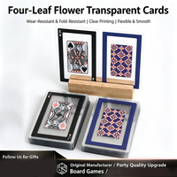 Jeu de cartes en plastique PVC transparent, écologique, avec boîte, design à cadre creux transparent, imperméable, lavable, poker