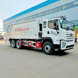 Camion à ordures compacteur FAW de 22 mètres cubes, 6x4, moteur diesel manuel, couleur blanche, norme d'émission EURO 5 - Product Image 4