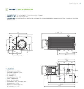Pompe à vide rotative à palettes lubrifiée à l'huile en acier inoxydable série U 5.101 3.5HP 71SCFM BECKER 5 1 - Product Image 4