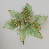 Vente en gros d'usine, arbre de Noël artificiel écologique et durable, ornement de branche fleurie en velours à paillettes
