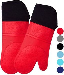 Gants de cuisine et de pâtisserie en silicone extra longs professionnels, gants de barbecue en silicone, vente en gros - Product Image 1