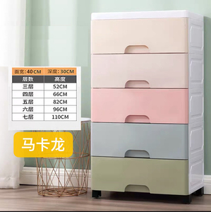 Armoire de rangement pliable en plastique à 5 tiroirs avec motif de dessin animé pour vêtements de bébé - Product Image 2