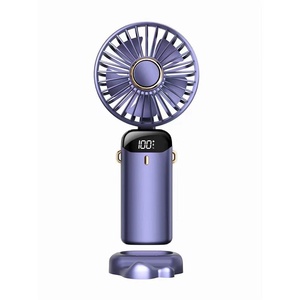 Ventilateur portable numérique à affichage numérique, sans commande, longue durée de vie de la batterie, vent puissant, pliable, haute vitesse, aromathérapie miniature - Product Image 1