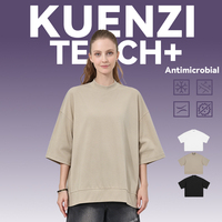 T-shirt pour femme Kuenzi 7A antibactérien, sensation de fraîcheur, manches courtes, anti-boulochage, absorbant la transpiration, poids lourd 305GSM, 100% coton