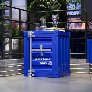 Lemari Bar industri kustom dengan Logo & pilihan warna | Meja samping wadah logam antik untuk Bar & Dekorasi Rumah - Product Image 4